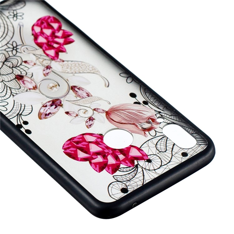 Embossment Lace Flower PC TPU Combo Mobile Cover for Huawei nova 3 - Vivid Flower-4