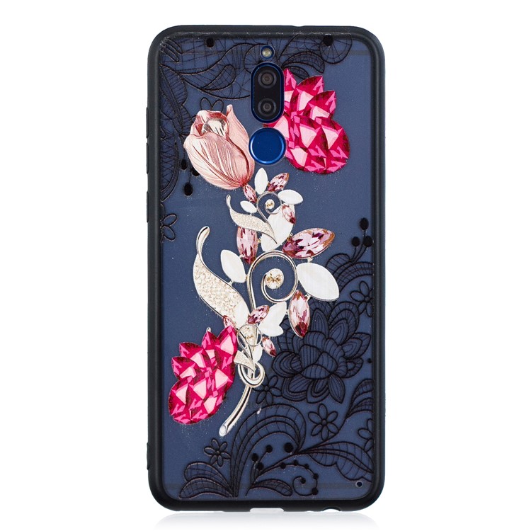 Embossment Lace Flower PC TPU Combo Mobile Phone Shell for Huawei Mate 10 Lite - Vivid Flower-1