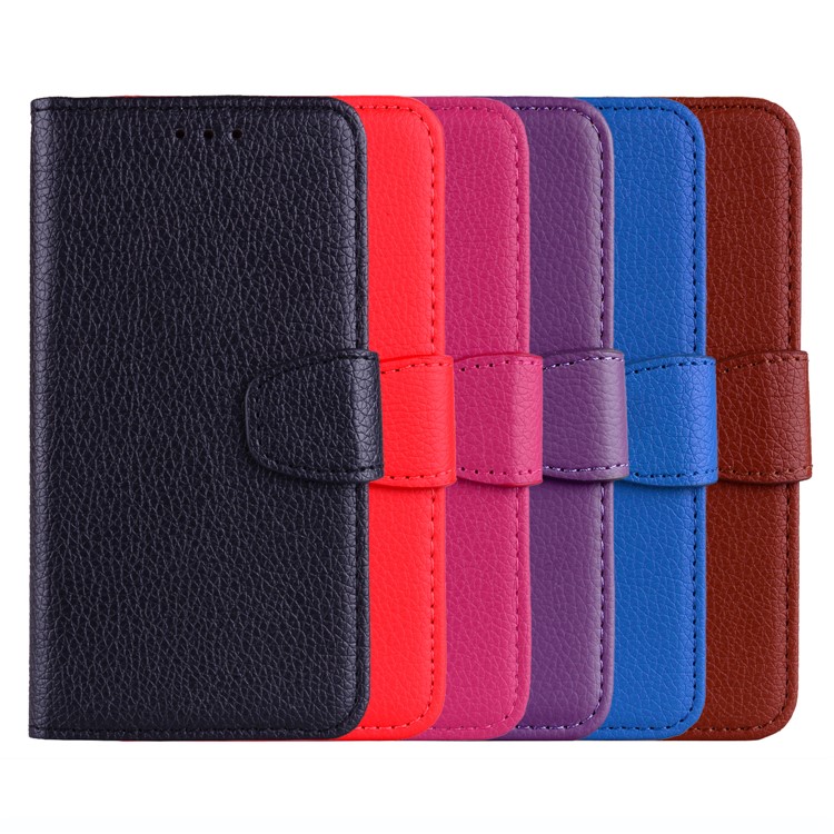 Litchi Grain Wallet Stand Leather Case with Strap for Huawei Mate 20 Lite - Black-8