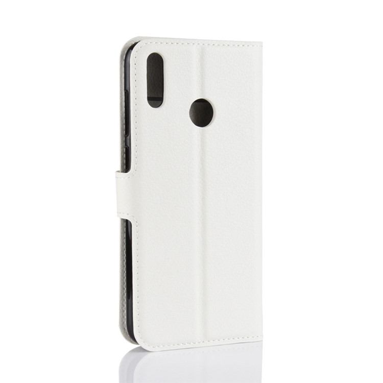 Litchi Texture Wallet Stand Protective Leather Cover for Huawei Honor 8C - White-3