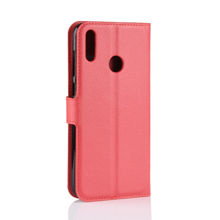 Litchi Texture Wallet Stand Protective Leather Shell for Huawei Honor 8C - Red-3