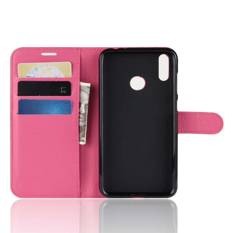 Litchi Texture Wallet Stand Leather Mobile Case for Huawei Honor 8C - Rose-4