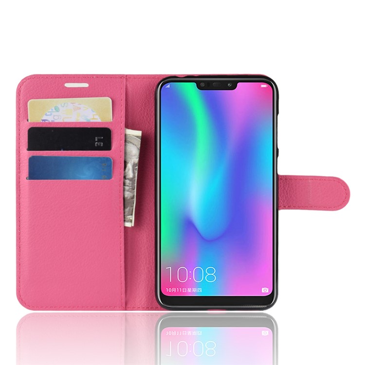 Litchi Texture Wallet Stand Leather Mobile Case for Huawei Honor 8C - Rose-5