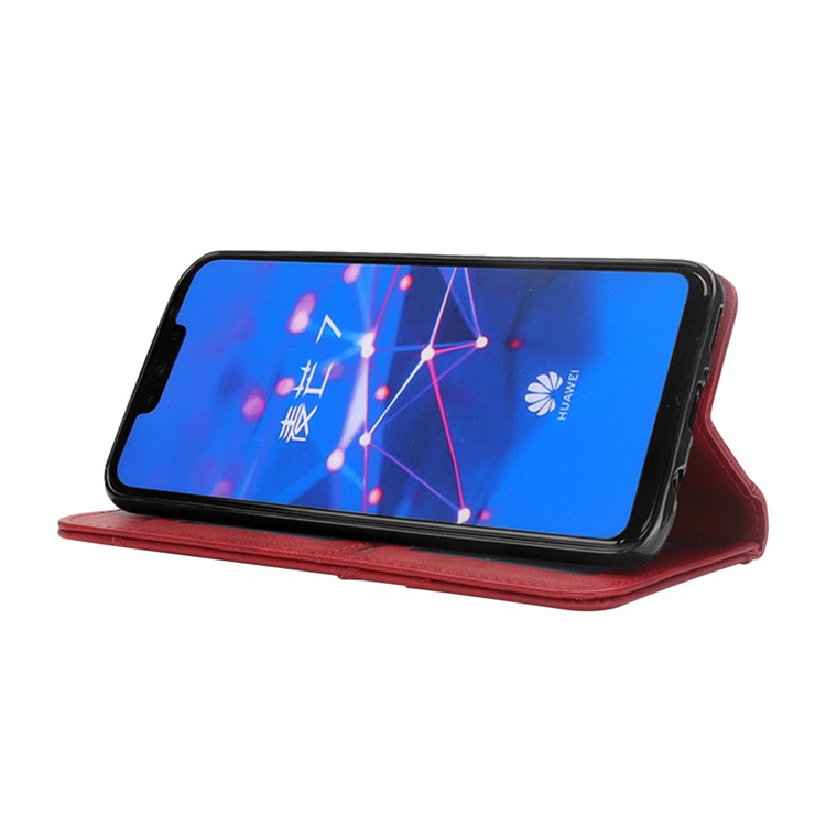 Flip Wallet Stand Leather Phone Cover for Huawei Mate 20 Lite / Maimang 7 - Red-10