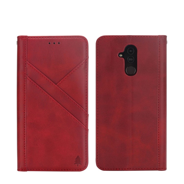 Flip Wallet Stand Leather Phone Cover for Huawei Mate 20 Lite / Maimang 7 - Red-3