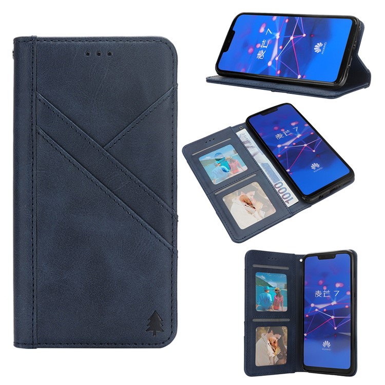 Flip Wallet Stand Leather Phone Shell for Huawei Mate 20 Lite / Maimang 7 - Blue-2