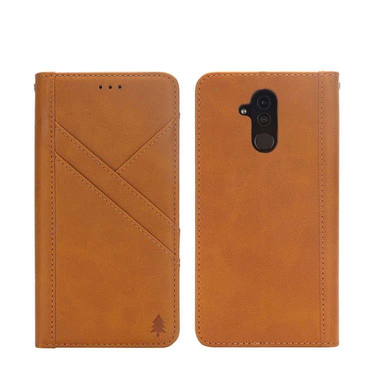 Flip Wallet Stand Leather Phone Casing for Huawei Mate 20 Lite / Maimang 7 - Brown-3