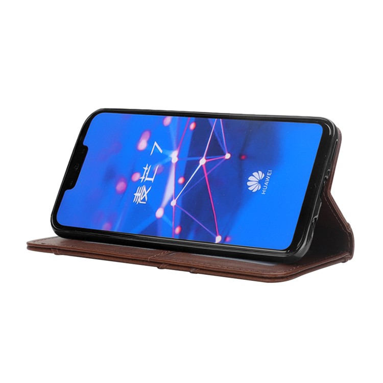 Flip Wallet Stand Leather Protective Case for Huawei Mate 20 Lite / Maimang 7 - Coffee-10