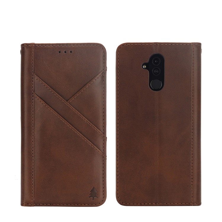 Flip Wallet Stand Leather Protective Case for Huawei Mate 20 Lite / Maimang 7 - Coffee-3