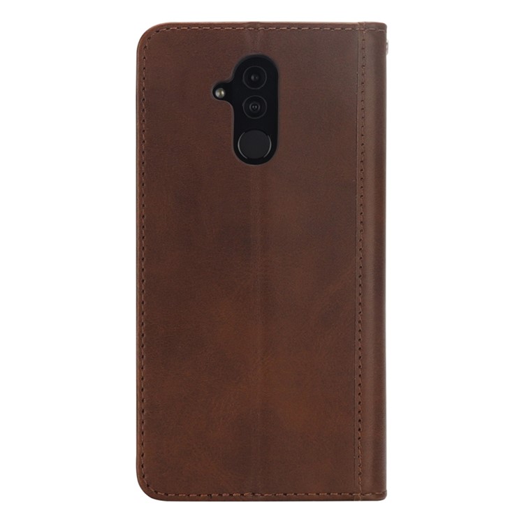 Flip Wallet Stand Leather Protective Case for Huawei Mate 20 Lite / Maimang 7 - Coffee-5