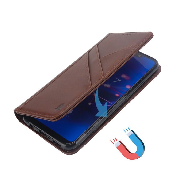 Flip Wallet Stand Leather Protective Case for Huawei Mate 20 Lite / Maimang 7 - Coffee-6
