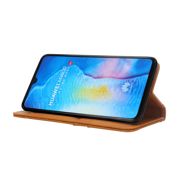 Flip Wallet Stand Leather Phone Casing for Huawei Mate 20 - Brown-10