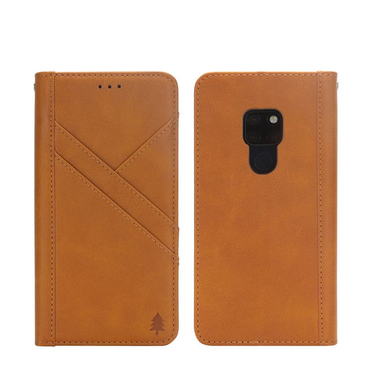 Flip Wallet Stand Leather Phone Casing for Huawei Mate 20 - Brown-3