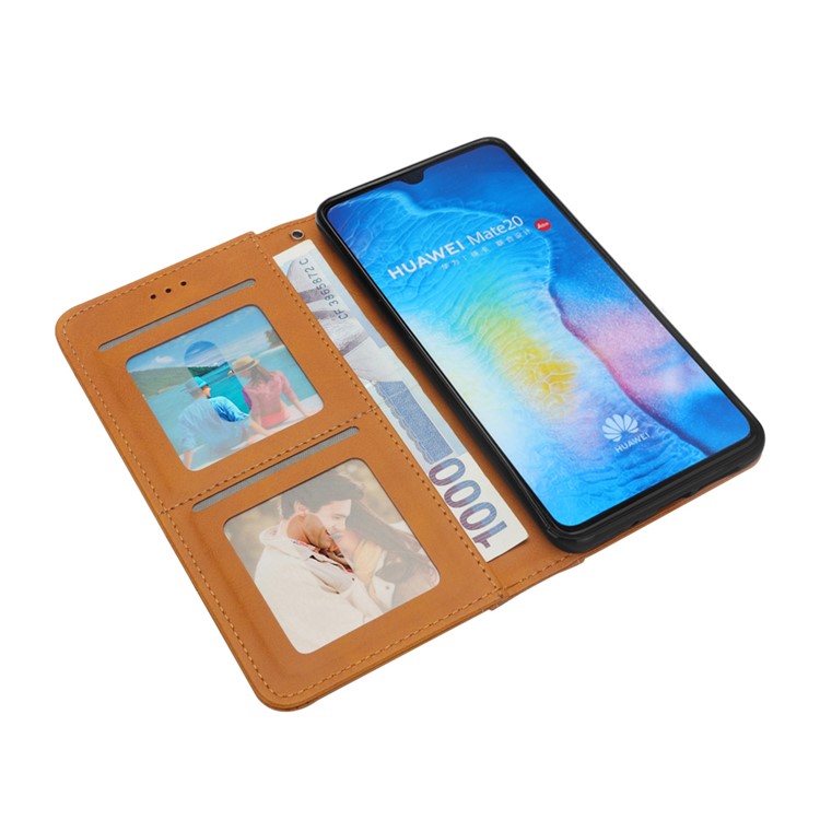 Flip Wallet Stand Leather Phone Casing for Huawei Mate 20 - Brown-8