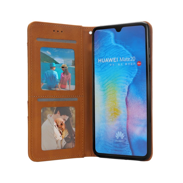 Flip Wallet Stand Leather Phone Casing for Huawei Mate 20 - Brown-9