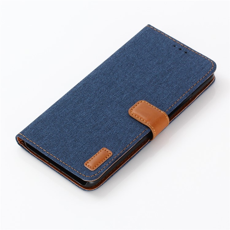 Oxford Cloth Wallet Stand PU Leather Cover for Huawei Mate 20 Pro - Dark Blue-7