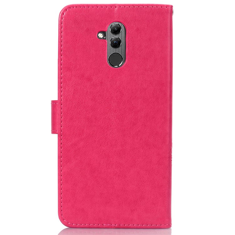 Imprint Clover Pattern Leather Flip Phone Shell for Huawei Mate 20 Lite - Rose-3