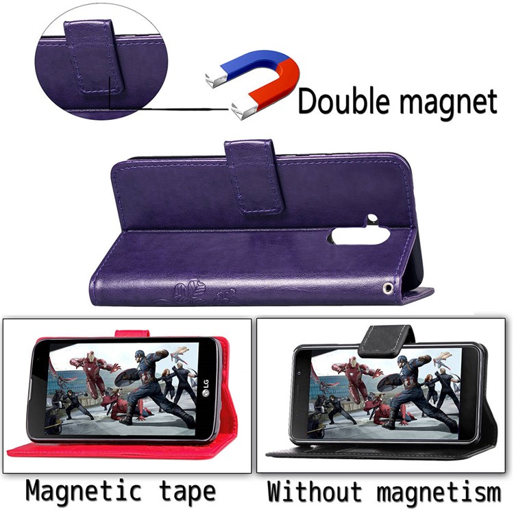 Imprint Clover Pattern Leather Cellphone Case with Stand for Huawei Mate 20 Lite - Purple-7