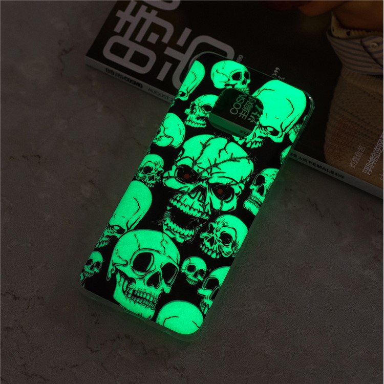 Luminous Glow Pattern Printing TPU Cover for Huawei Mate 20 Pro - Cool Skulls-6