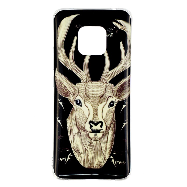 Luminous Glow Pattern Printing TPU Mobile Phone Case for Huawei Mate 20 Pro - Elk Pattern-1