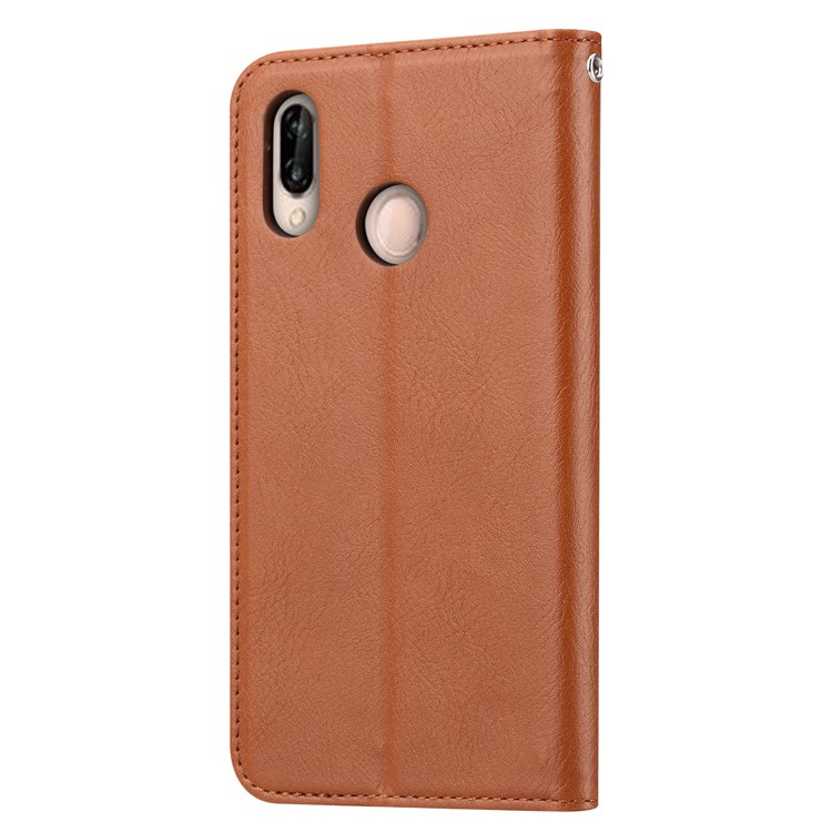Pour Étui De Téléphone Huawei Honor 8X En Cuir À Rabat Auto-absorbant - Marron-3