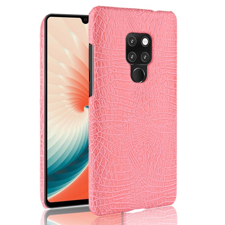 Crocodile Texture PU Leather Coated Hard Phone Case for Huawei Mate 20 X - Pink-1