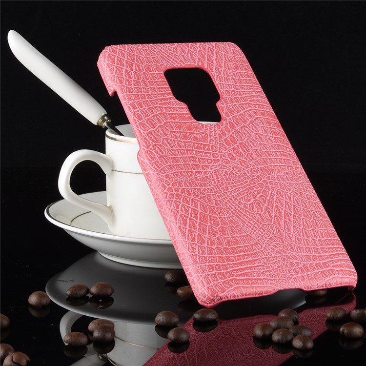 Crocodile Texture PU Leather Coated Hard Phone Case for Huawei Mate 20 X - Pink-2