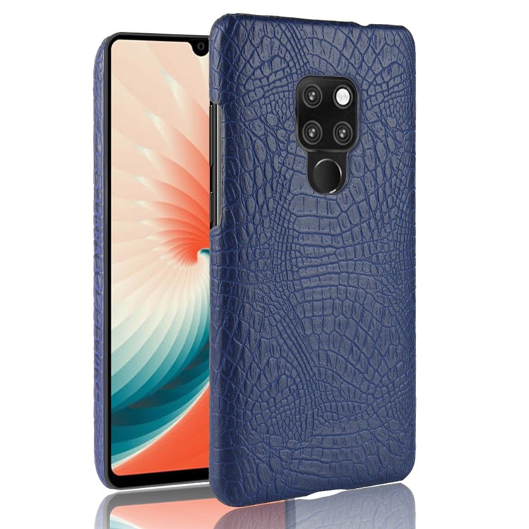 Crocodile Texture PU Leather Coated Hard Protection Case for Huawei Mate 20 X - Dark Blue-1
