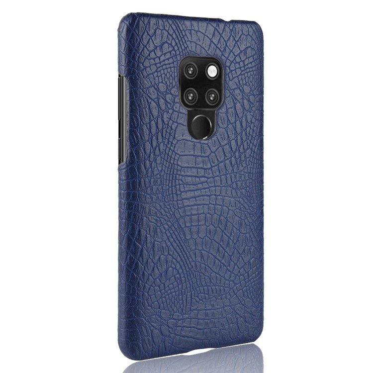 Crocodile Texture PU Leather Coated Hard Protection Case for Huawei Mate 20 X - Dark Blue-4
