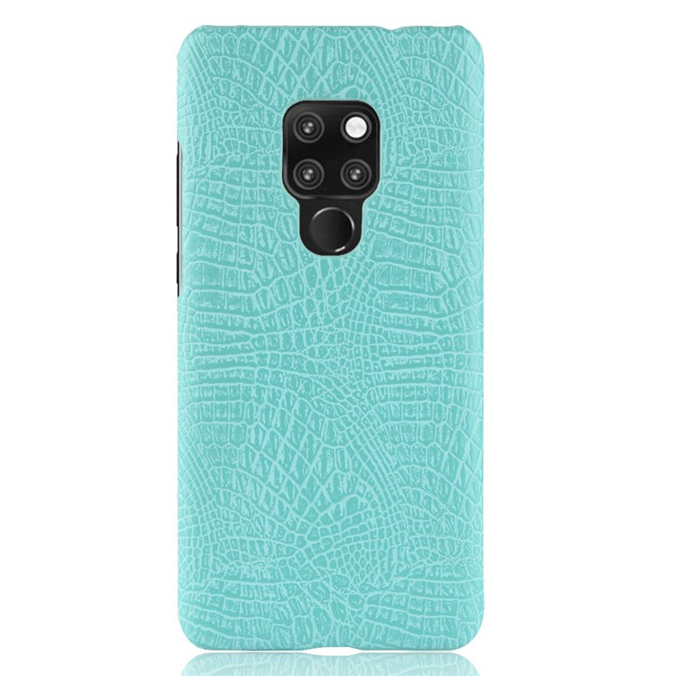 Crocodile Texture PU Leather Coated Hard Mobile Phone Case for Huawei Mate 20 X - Cyan-3