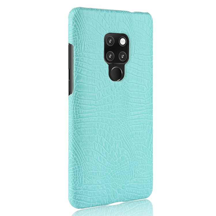 Crocodile Texture PU Leather Coated Hard Mobile Phone Case for Huawei Mate 20 X - Cyan-4
