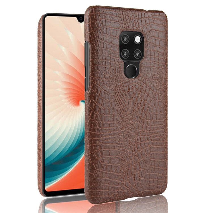 Crocodile Texture PU Leather Coated Hard Case Accessory for Huawei Mate 20 X - Coffee-1