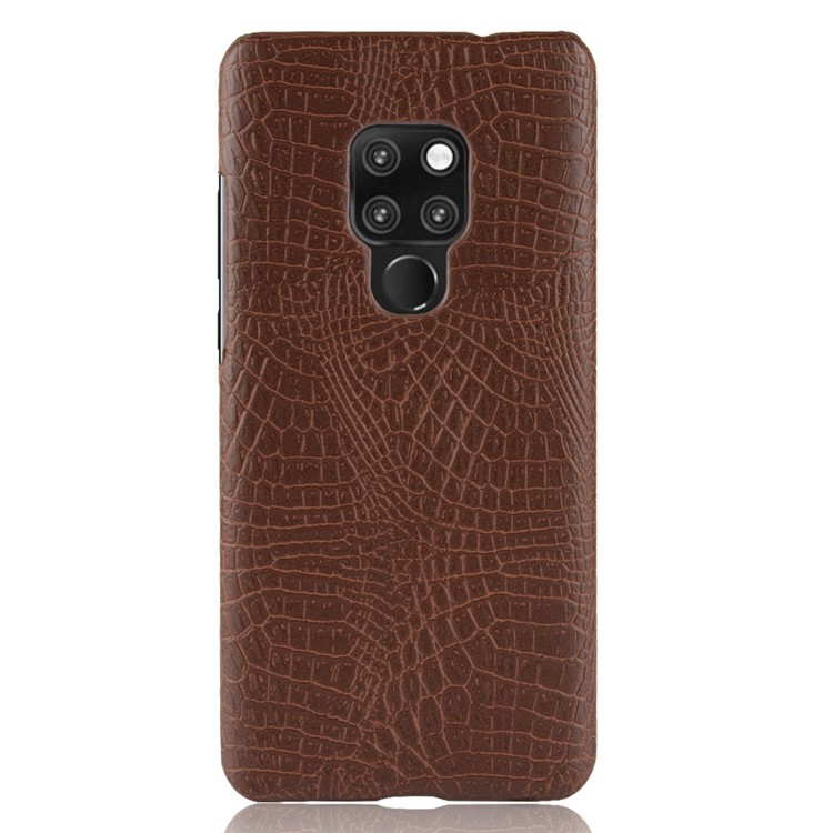 Crocodile Texture PU Leather Coated Hard Case Accessory for Huawei Mate 20 X - Coffee-3