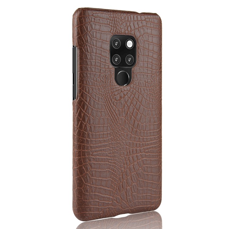 Crocodile Texture PU Leather Coated Hard Case Accessory for Huawei Mate 20 X - Coffee-4