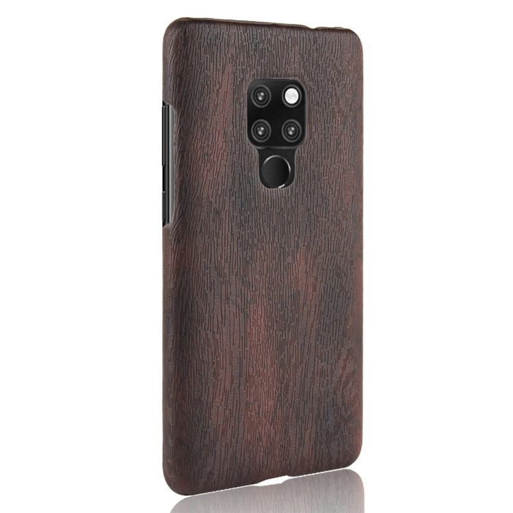 Wood Texture PU Leather Skin PC Back Case for Huawei Mate 20 X - Black-4