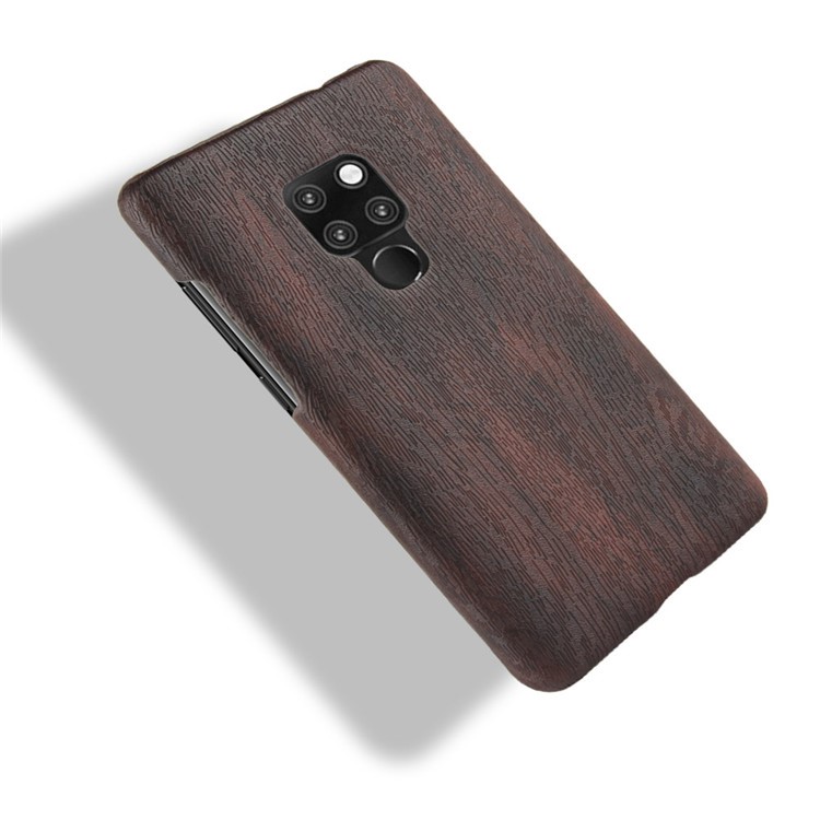 Wood Texture PU Leather Skin PC Back Case for Huawei Mate 20 X - Black-5