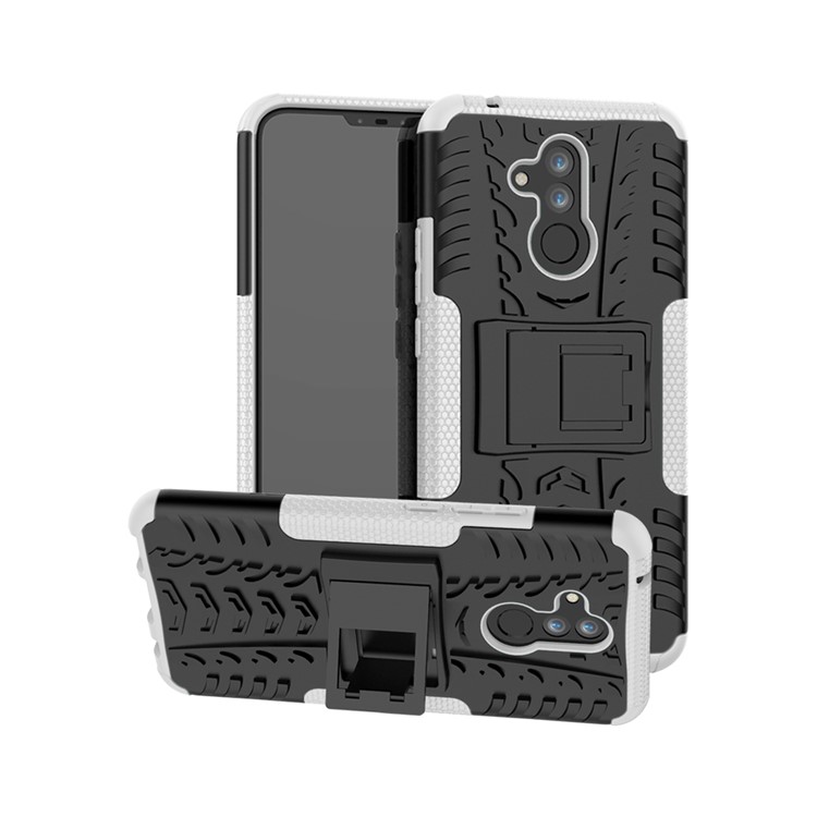 Anti-slip PC + TPU Hybrid Cover with Kickstand for Huawei Mate 20 Lite / Maimang 7 - White-1