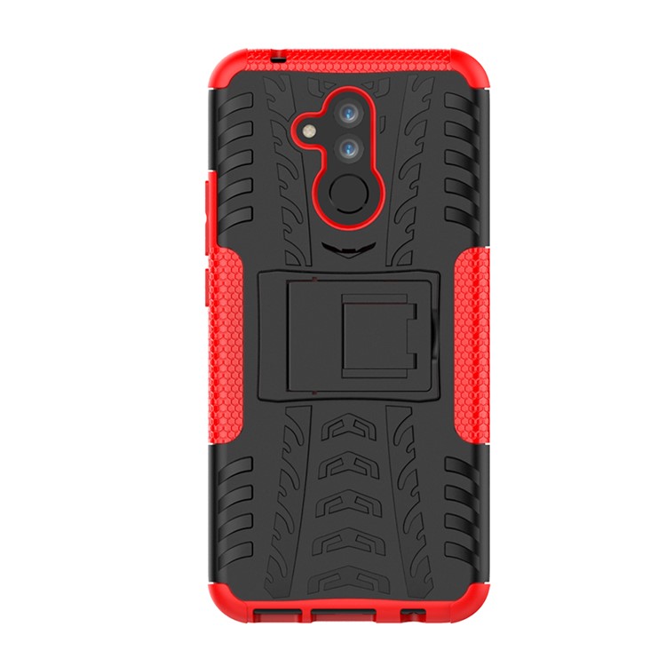 Anti-slip PC + TPU Hybrid Shell Case with Kickstand for Huawei Mate 20 Lite / Maimang 7 - Red-4