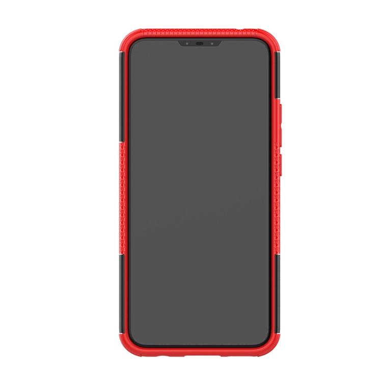 Anti-slip PC + TPU Hybrid Shell Case with Kickstand for Huawei Mate 20 Lite / Maimang 7 - Red-5
