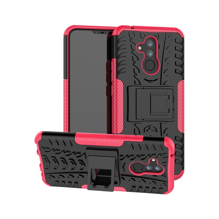 Anti-slip PC + TPU Caso de Protección Híbrida Con Kickstand Para Huawei Mate 20 Lite / Maimang 7 - Rosa