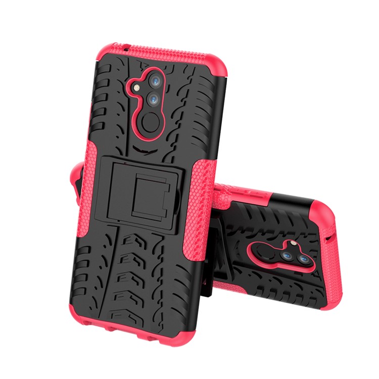 Custodia Per Protezione Ibrida PC + Anti-slip TPU Con Cavalletto Per Huawei Mate 20 Lite / Maimang 7 - Rosa-2