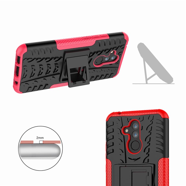 Anti-slip PC + TPU Hybrid Protection Case with Kickstand for Huawei Mate 20 Lite / Maimang 7 - Rose-3