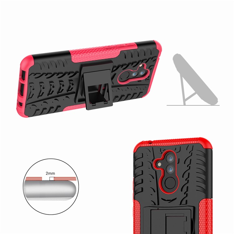 Case de Protection Hybride Antidérapante PC + TPU Avec Kickstand Pour Huawei Mate 20 Lite / Maimang 7 - Rose