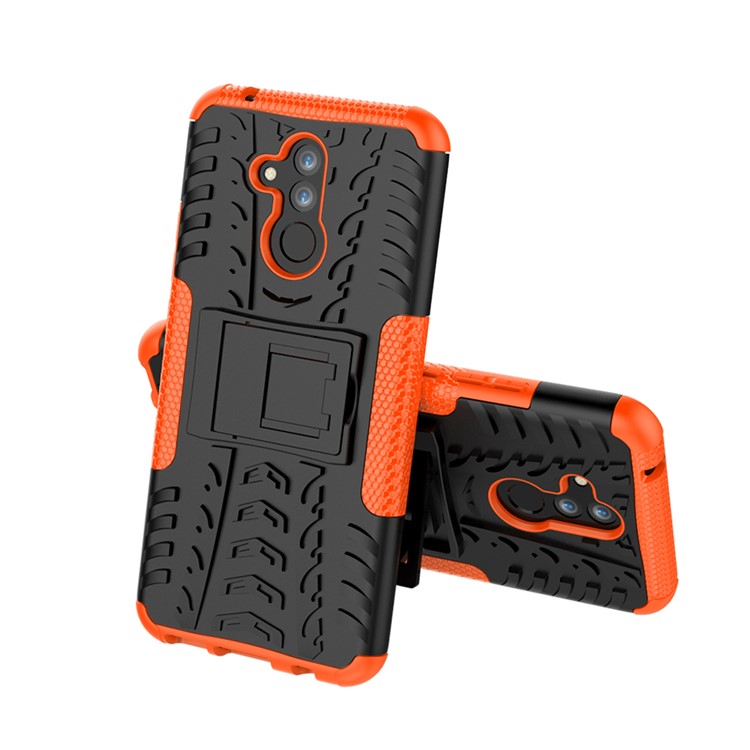 Anti-slip PC + TPU Hybrid Cell Phone Case with Kickstand for Huawei Mate 20 Lite / Maimang 7 - Orange-2
