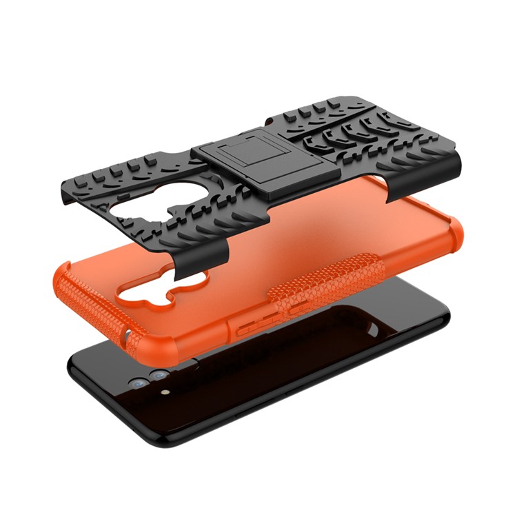 Anti-slip PC + TPU Hybrid Cell Phone Case with Kickstand for Huawei Mate 20 Lite / Maimang 7 - Orange-6