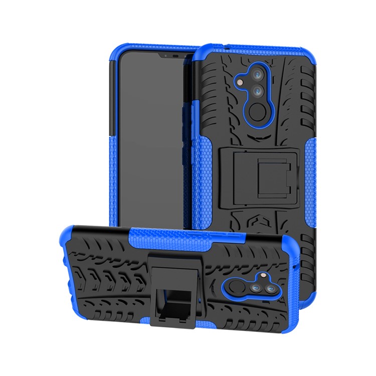 Anti-slip PC + TPU Hybrid Phone Shell Case with Kickstand for Huawei Mate 20 Lite / Maimang 7 - Blue-1