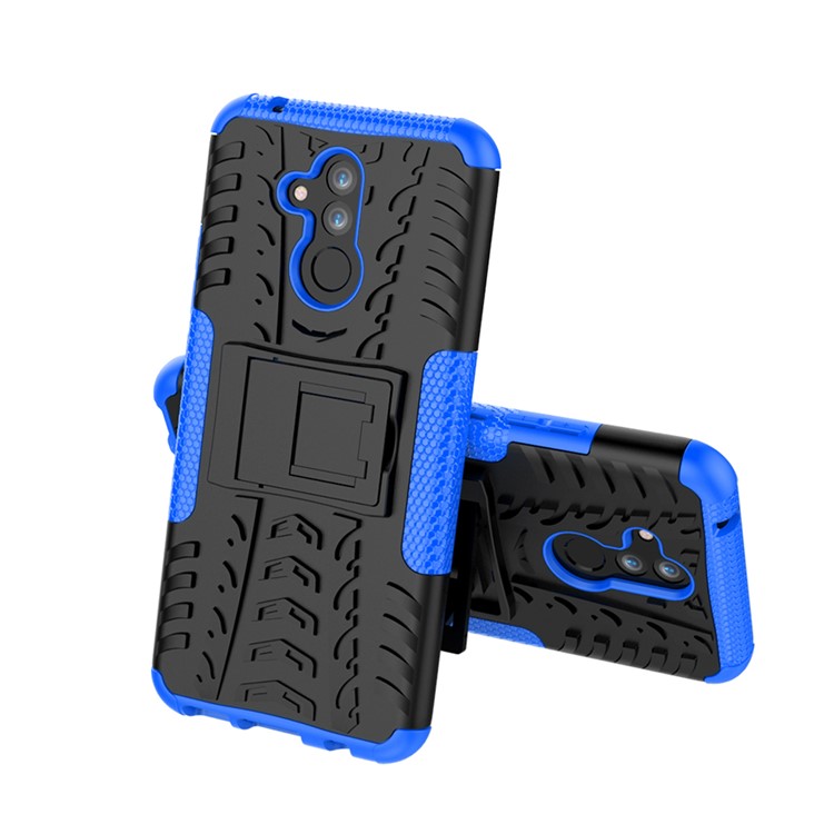 Anti-slip PC + TPU Hybrid Phone Shell Case with Kickstand for Huawei Mate 20 Lite / Maimang 7 - Blue-2