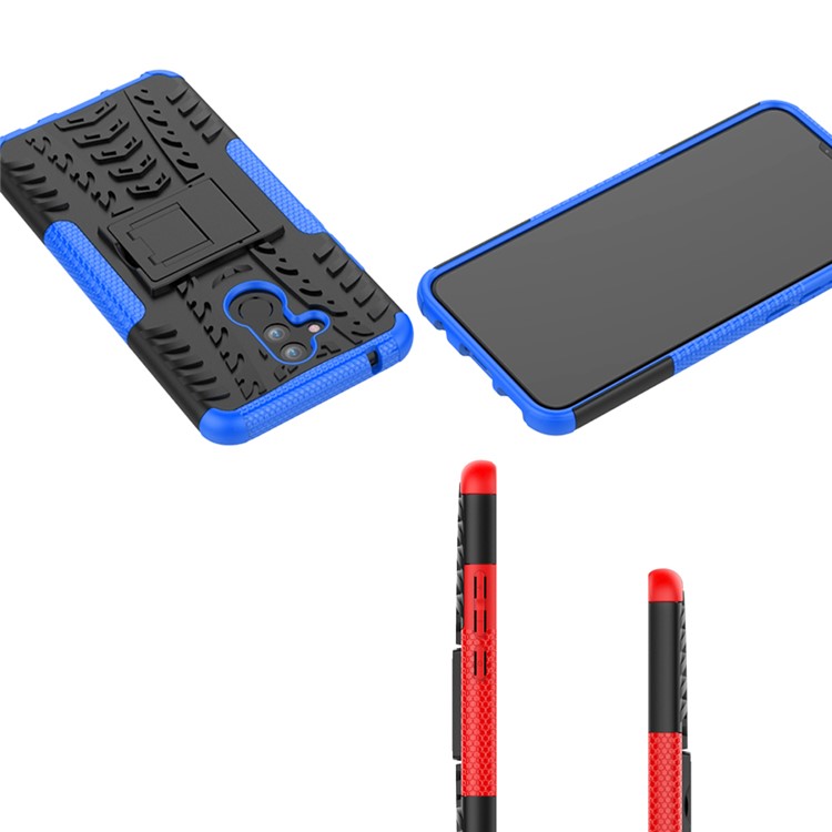 Anti-slip PC + TPU Hybrid Phone Shell Case with Kickstand for Huawei Mate 20 Lite / Maimang 7 - Blue-3