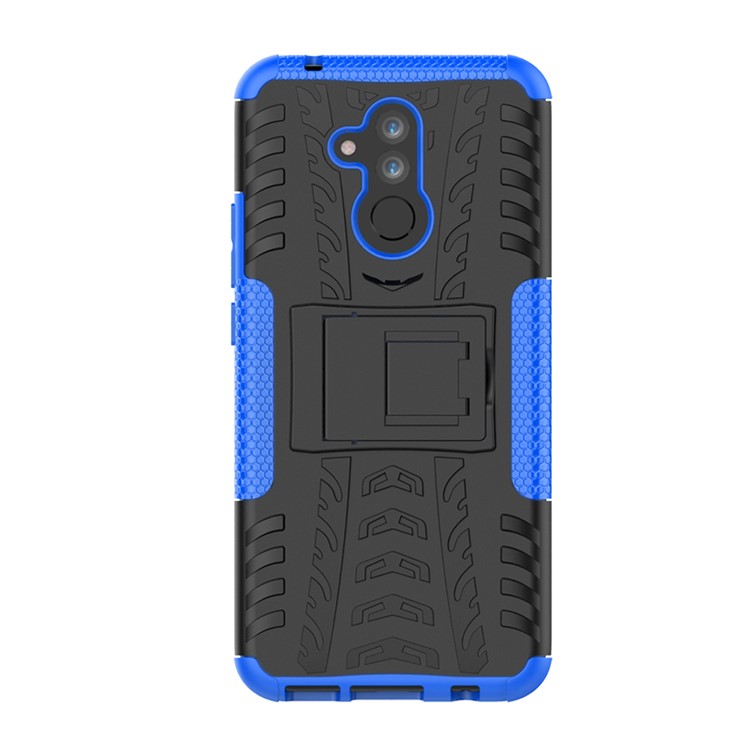 Anti-slip PC + TPU Hybrid Phone Shell Case with Kickstand for Huawei Mate 20 Lite / Maimang 7 - Blue-4