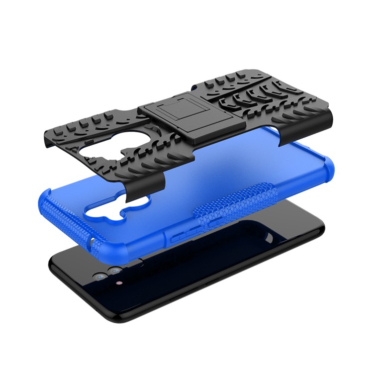 Anti-slip PC + TPU Hybrid Phone Shell Case with Kickstand for Huawei Mate 20 Lite / Maimang 7 - Blue-7